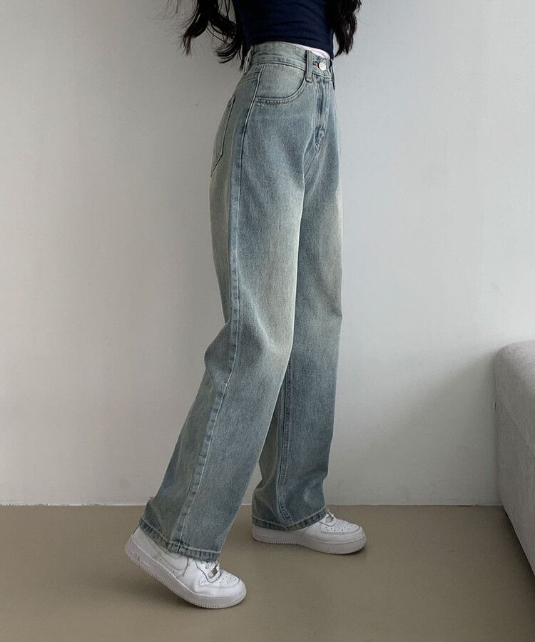 ハイウエストストレートワイドデニムパンツ(SHORT/LONG) LIGHT DENIM