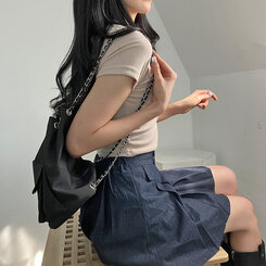 半袖Tシャツ ベーシックスリムクロップTシャツ7色 BEIGE