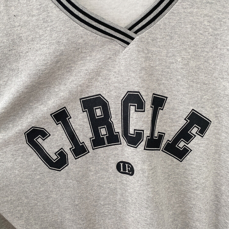 [SET]配色Vネックレタリングトレーナー ショートパンツ