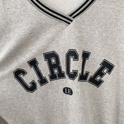 [SET]配色Vネックレタリングトレーナー ショートパンツ