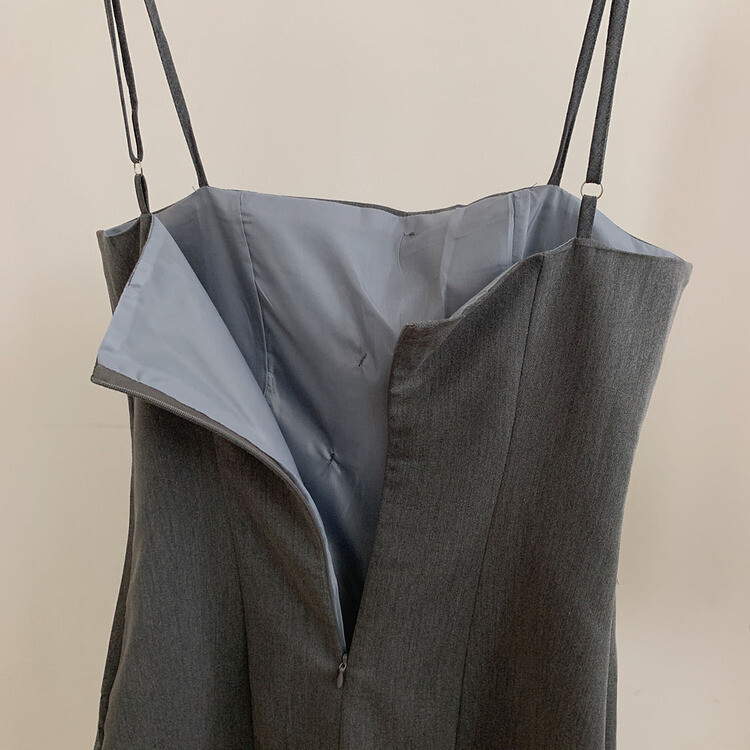 【SET】ピンタックシャツ+ビスチェミニワンピース