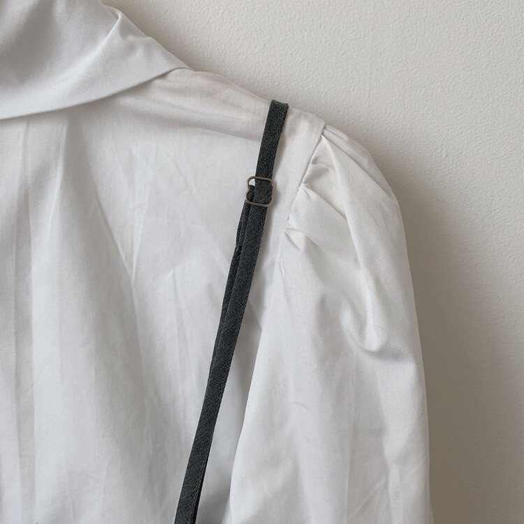 【SET】ピンタックシャツ+ビスチェミニワンピース