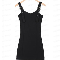 [SET]バックルハートミニワンピース オフショルダー長袖Tシャツ