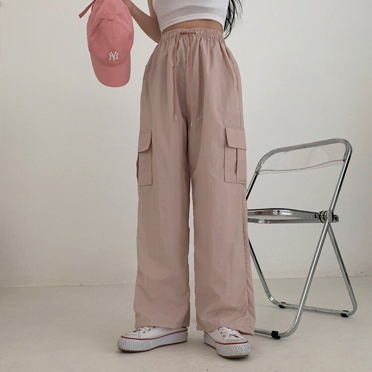 その他 abc ナイロンルーズフィットワイドカーゴパンツ7色｜コットンパンツ