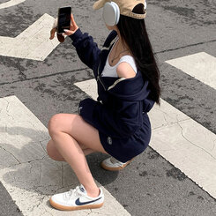トレーニングセット フードジップアップ ミニスカート ショートパンツ(SET・単品可能) ネイビー
