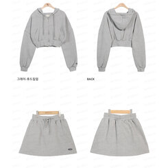 トレーニングセット フードジップアップ ミニスカート ショートパンツ(SET・単品可能)