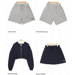 トレーニングセット フードジップアップ ミニスカート ショートパンツ(SET・単品可能)