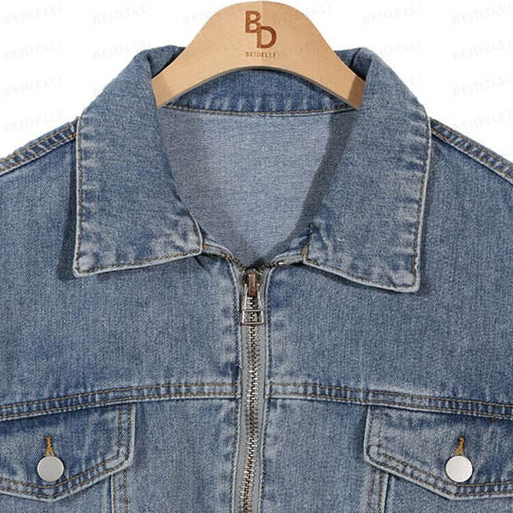 ビンテージデニムジップアップ ミニスカート(SET・単品可能)