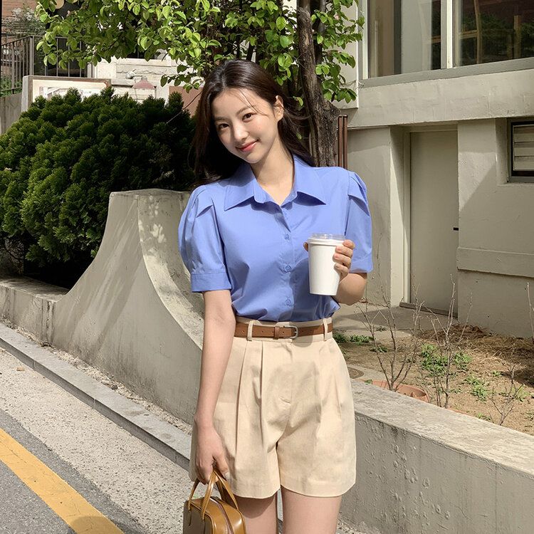 パフスリーブ半袖ブラウス｜シャツ｜韓国ファッション通販 SONA