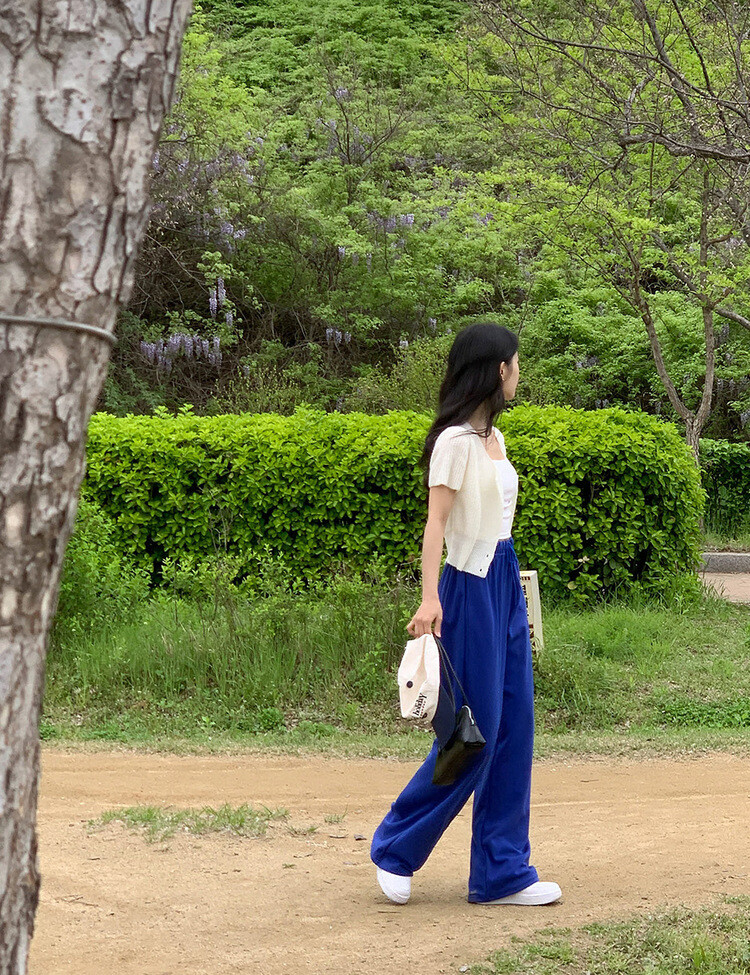 (M/L) 힙한핏! 8컬러 와이드 트레이닝 팬츠 블루