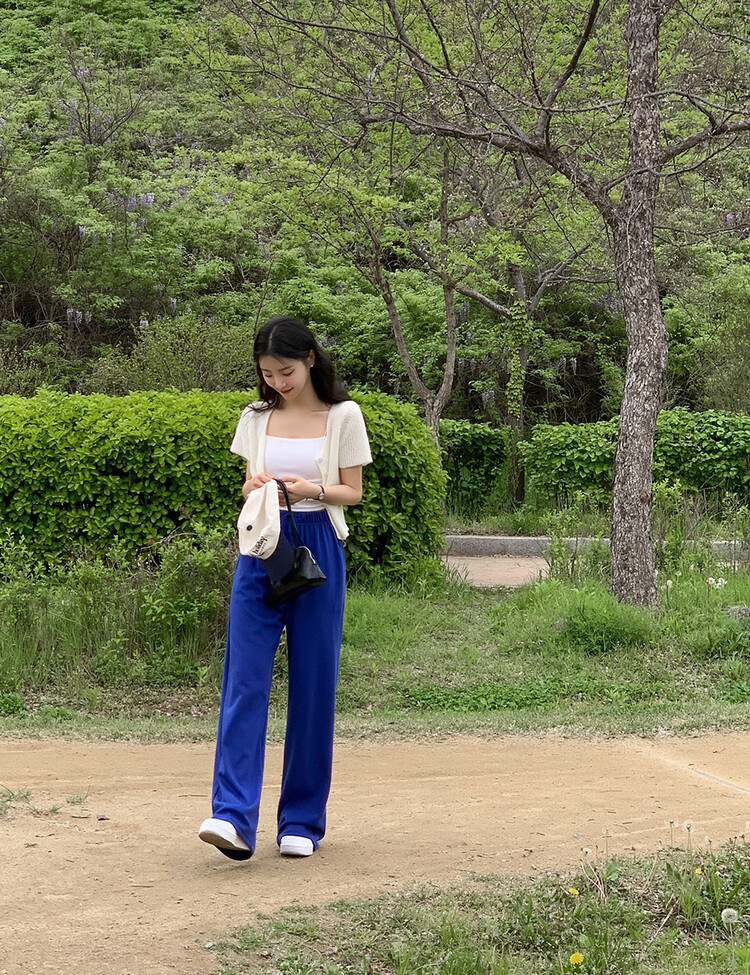 (M/L) 힙한핏! 8컬러 와이드 트레이닝 팬츠 블루