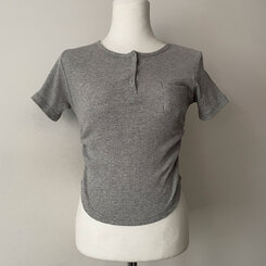 シャーリングスナップクロップTシャツ6色