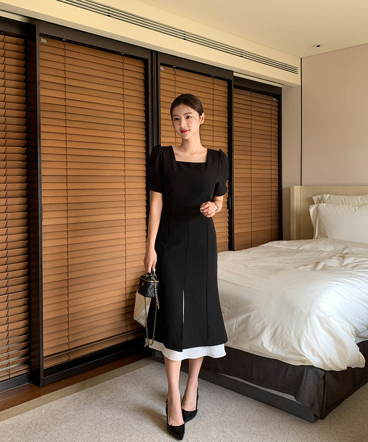 配色マーメイドワンピース｜ロングワンピース｜韓国ファッション通販 SONA