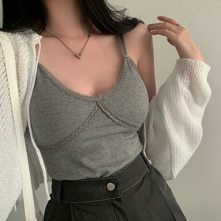 ストラップニットボレロカーディガン IVORY