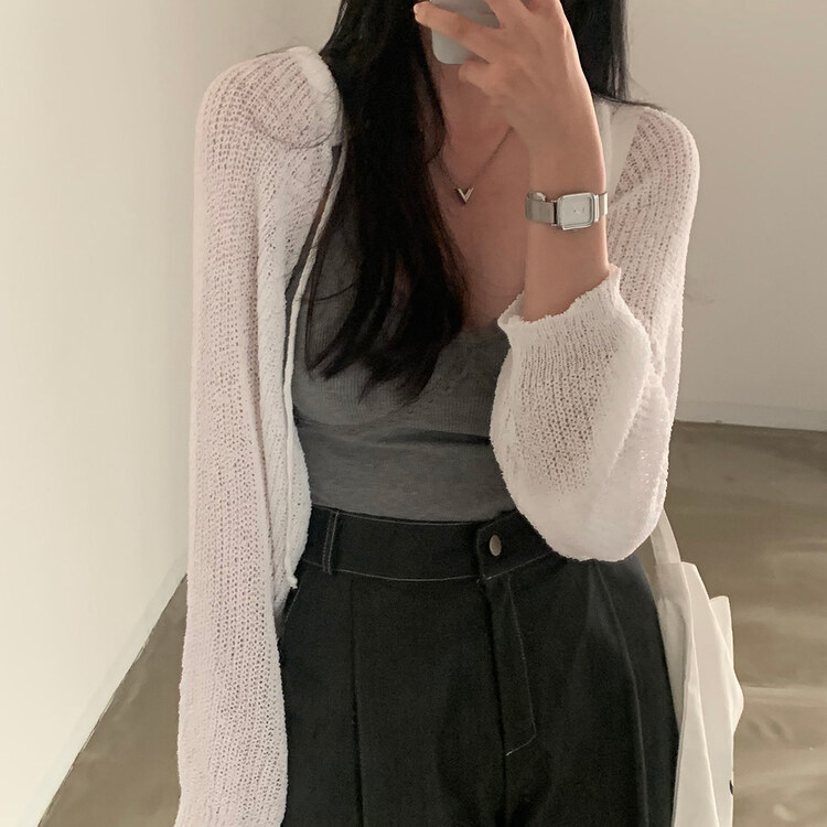 ストラップニットボレロカーディガン IVORY