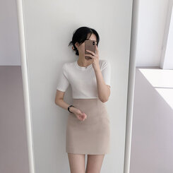[SHORT/BASIC/LONG]パステルデイリースカート8色 BEIGE