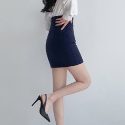 [SHORT/BASIC/LONG]パステルデイリースカート8色 NAVY BLUE