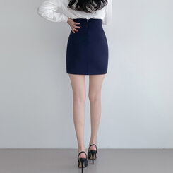 [SHORT/BASIC/LONG]パステルデイリースカート8色 NAVY BLUE