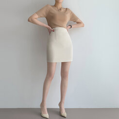 [SHORT/BASIC/LONG]パステルデイリースカート8色 BEIGE
