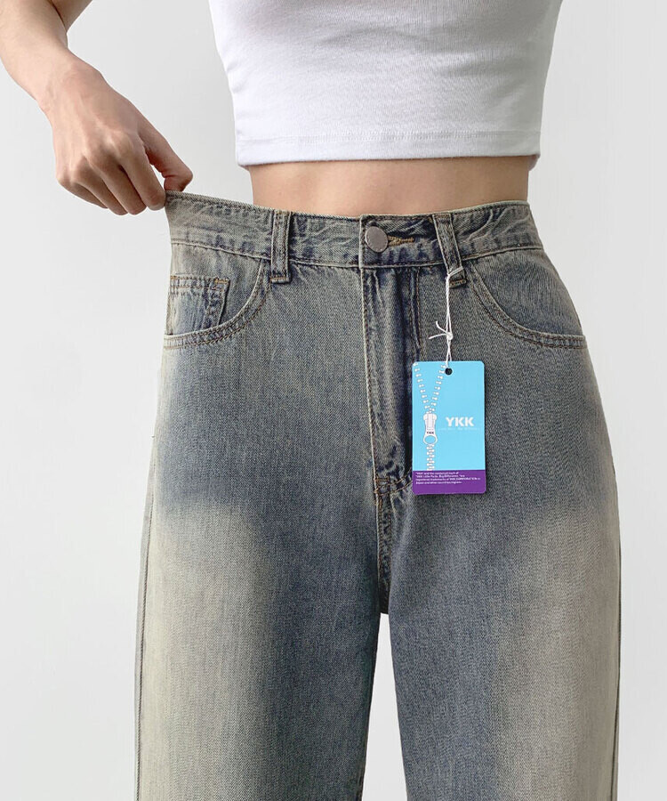 2XL여름 쿨링 후들 워싱 롱와이드 데님팬츠 빈티지 중청