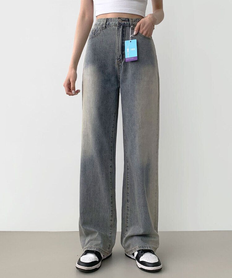 ウォッシングロングワイドデニムパンツ VINTAGE BLUE