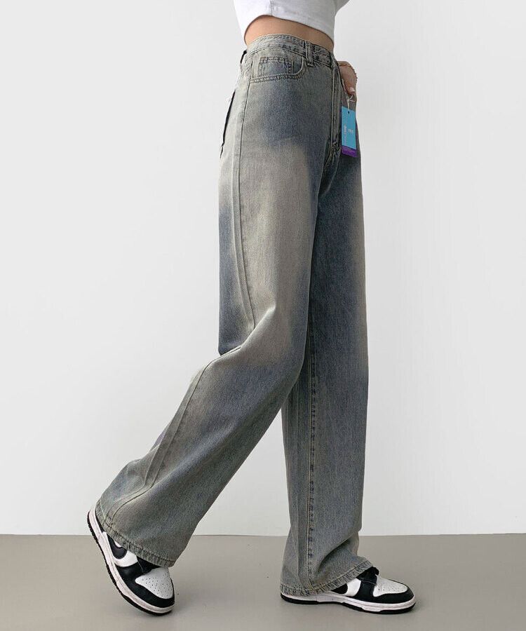 ウォッシングロングワイドデニムパンツ VINTAGE BLUE
