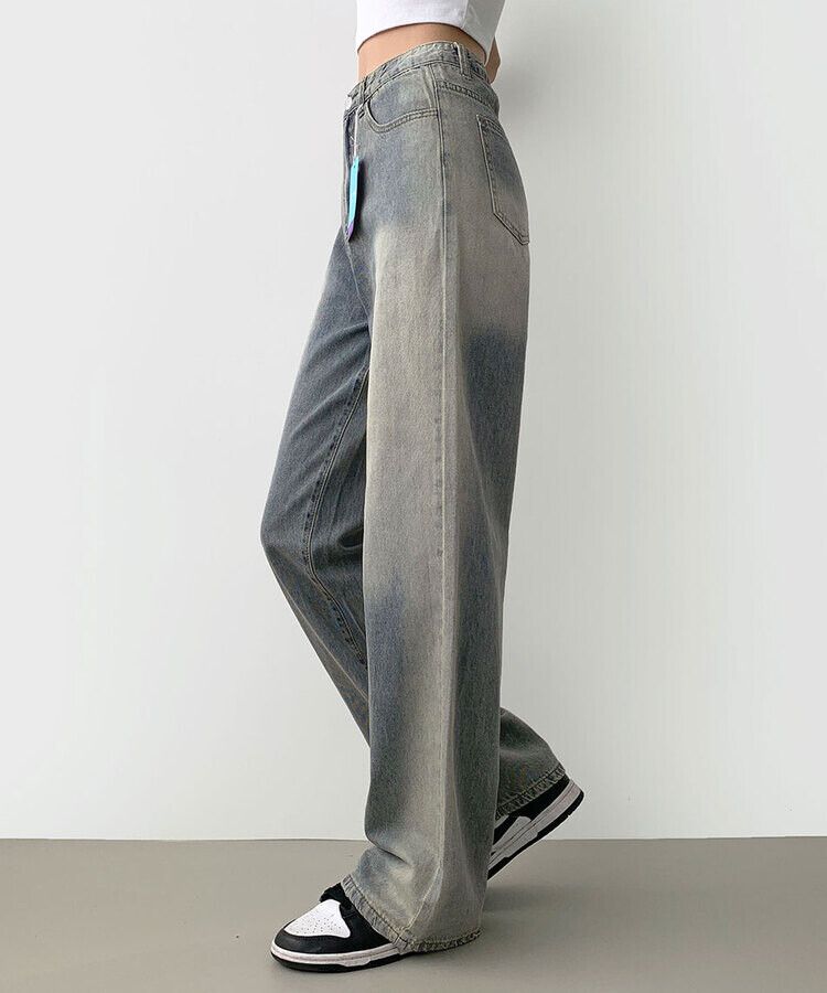 ウォッシングロングワイドデニムパンツ VINTAGE BLUE