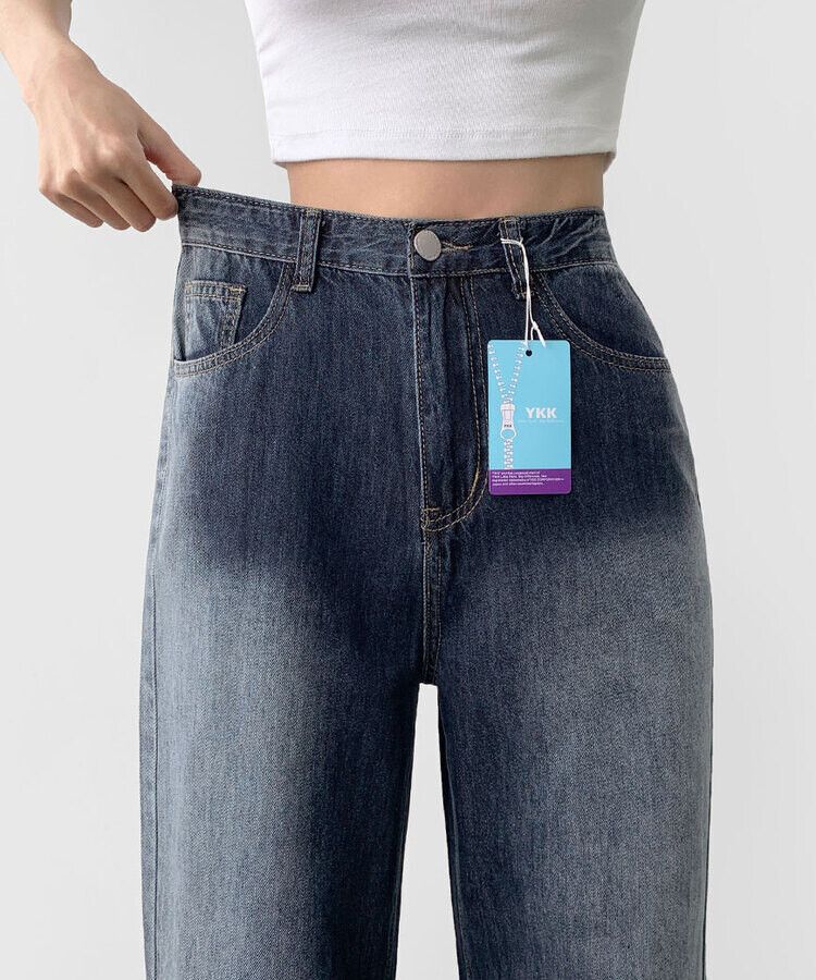 ウォッシングロングワイドデニムパンツ DEEP BLUE