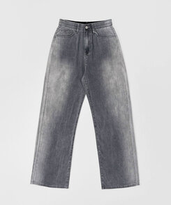 ウエストバンディングロングワイドデニムパンツ