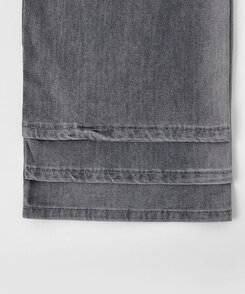 ウエストバンディングロングワイドデニムパンツ