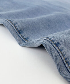 ウエストバンディングロングワイドデニムパンツ