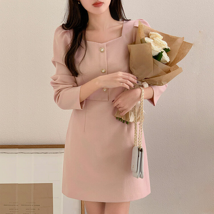 (2丈X2サイズ) ツイードミニワンピース Pink(LONG)