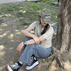 [소두핏/5color]Y2K,빈티지 데님 볼캡 모자 진베이지