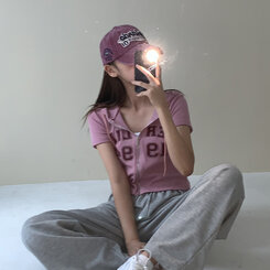 [소두핏/5color]Y2K,빈티지 데님 볼캡 모자 레드
