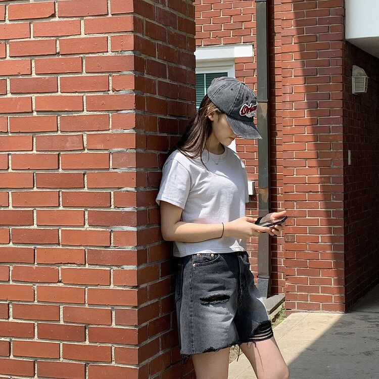 [소두핏/5color]Y2K,빈티지 데님 볼캡 모자 블랙