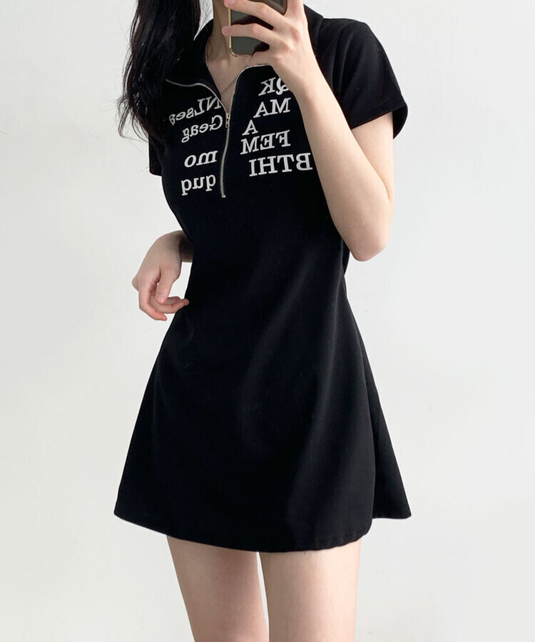 A Bathing Ape 半袖ミニワンピース S ブラック タイト セクシー