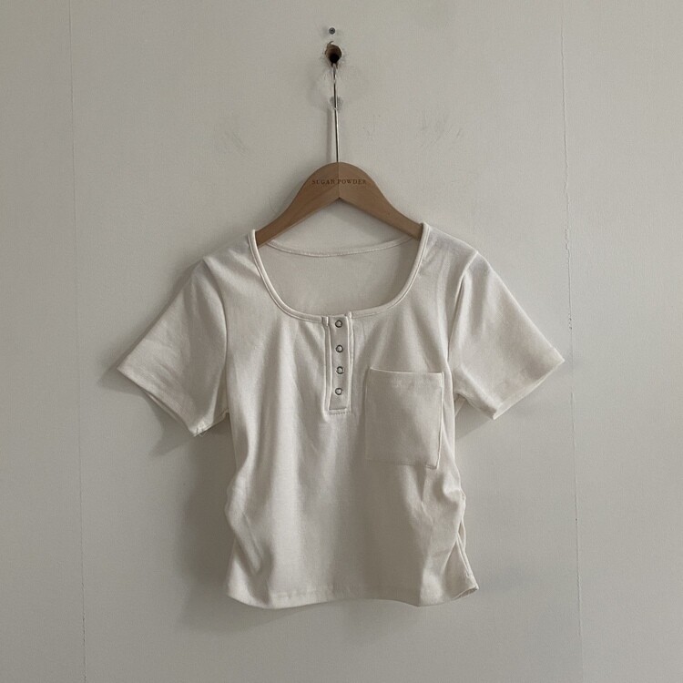 내가 만든 무드 셔링 포켓 크롭 반팔티셔츠 7color