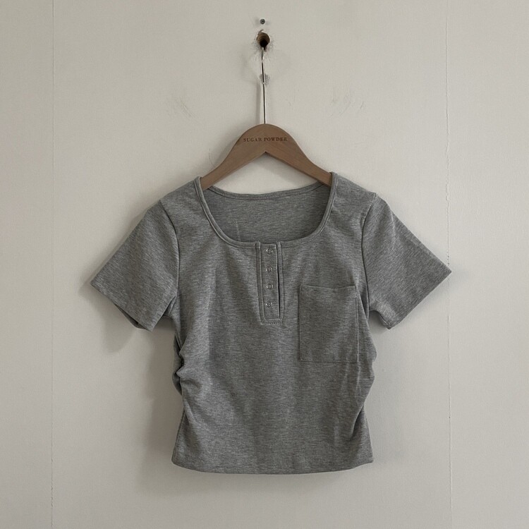 내가 만든 무드 셔링 포켓 크롭 반팔티셔츠 7color