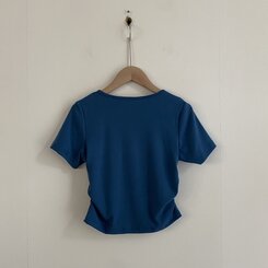 シャーリングポケットクロップボタンTシャツ7色