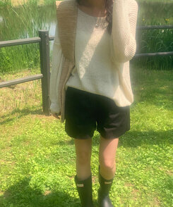 ニット ルーズフィットボートネックサマーニット6色 BEIGE