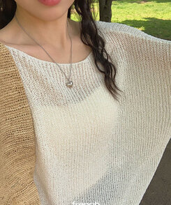 ニット ルーズフィットボートネックサマーニット6色 BEIGE