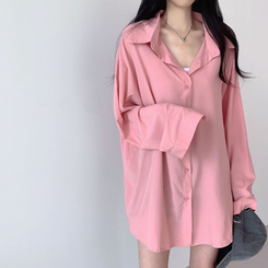 ルーズフィットシャツブラウス PINK