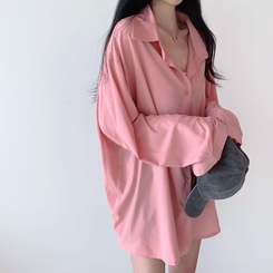ルーズフィットシャツブラウス PINK