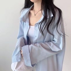 ルーズフィットシャツブラウス SKY BLUE