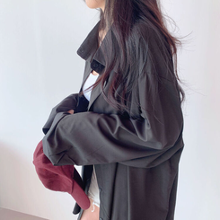 ルーズフィットシャツブラウス BLACK