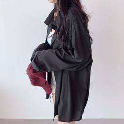 ルーズフィットシャツブラウス BLACK