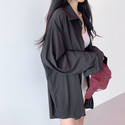 ルーズフィットシャツブラウス BLACK