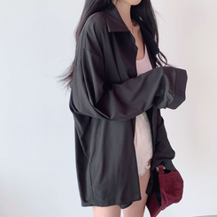 ルーズフィットシャツブラウス BLACK