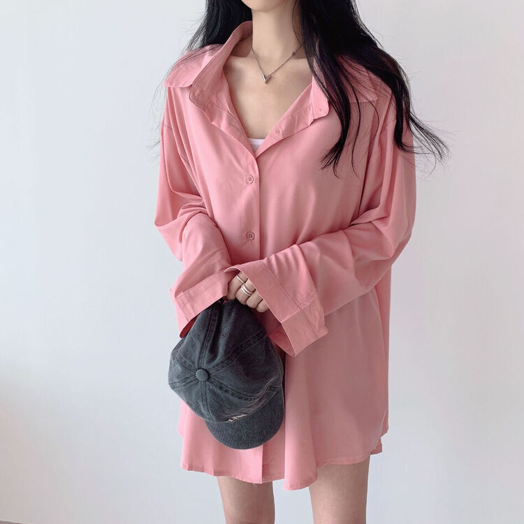 ルーズフィットシャツブラウス PINK