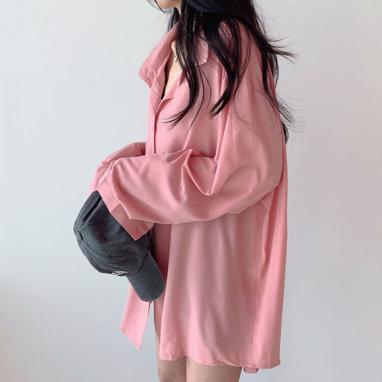 ルーズフィットシャツブラウス PINK